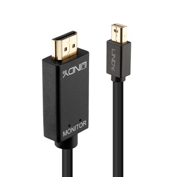 Lindy 36925 cavo e adattatore video 0,5 m Mini DisplayPort HDMI tipo A (Standard) Nero