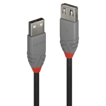 Lindy 36701 cavo USB 0,5 m USB 2.0 USB A Nero, Grigio