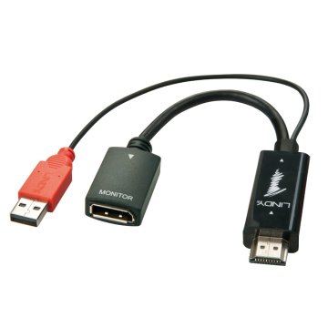 Lindy 38147 cavo e adattatore video 0,1 m HDMI tipo A (Standard) DisplayPort Nero, Rosso