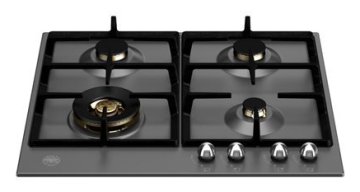 Bertazzoni P604LHERNE piano cottura Nero, Acciaio inox Da incasso 60 cm Gas 4 Fornello(i)