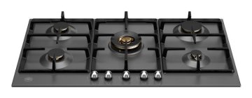 Bertazzoni P905CHERNE piano cottura Nero Da incasso 90 cm Gas 5 Fornello(i)