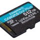 Kingston Technology Scheda microSDXC Canvas Go Plus 170R A2 U3 V30 da 512GB + adattatore 5