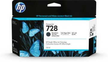 HP 728 130-ml Matte Nero DesignJet Ink Cartridge cartuccia d'inchiostro 1 pz Originale Resa standard Nero opaco