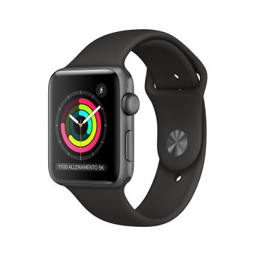 Apple Watch Series 3 GPS, 42mm in alluminio grigio siderale con cinturino Sport Nero