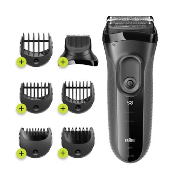 Braun Series 3 Shave&Style 3000BT Rasoio Da Barba Elettrico Da Uomo, Nero/Grigio