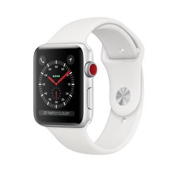 Apple Watch Series 3 GPS + Cellular, 42mm in alluminio argento con cinturino Sport Bianco