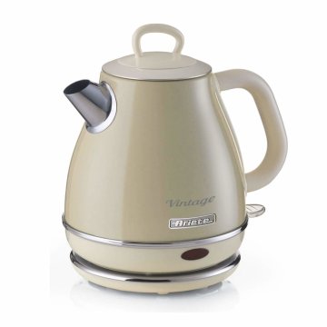 Ariete Linea Vintage 2868 Bollitore Elettrico Vintage 1 Litro - Infusi, Tè e Tisane - Autospegnimento - Acciaio Inox - 1 Litro - 1600 Watt - Beige