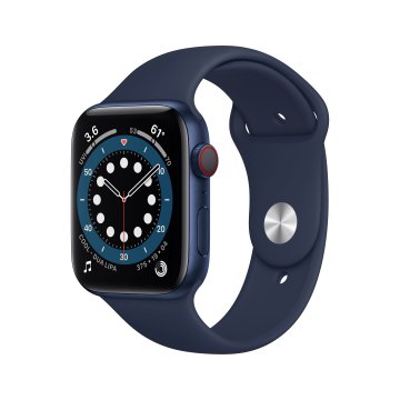 Apple Watch Serie 6 GPS + Cellular, 44mm in alluminio azzurro con cinturino Sport Deep navy