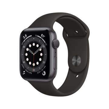 Apple Watch Serie 6 GPS, 40mm in alluminio grigio siderale con cinturino Sport Nero