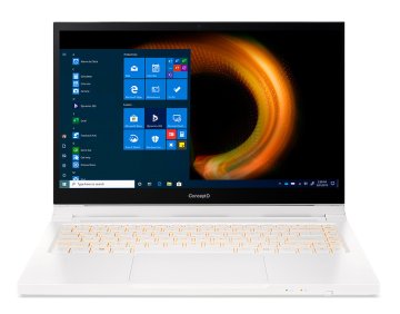 Acer ConceptD CC314-72G Ibrido (2 in 1) 35,6 cm (14") Touch screen Full HD Intel® Core™ i7 i7-10750H 16 GB DDR4-SDRAM 1 TB SSD NVIDIA® GeForce® GTX 1650 Ti Wi-Fi 6 (802.11ax) Windows 10 Pro Bianco