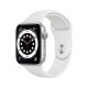 Apple Watch Serie 6 GPS, 40mm in alluminio argento con cinturino Sport Bianco 2