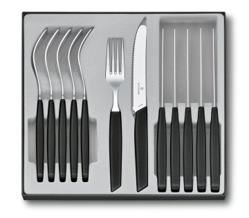 Victorinox Swiss Modern set di posate 12 pz Nero