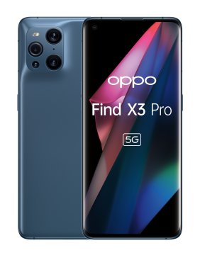 OPPO Find X3 Pro Smartphone 5G, Qualcomm 888, Display 6.7''QHD+AMOLED 120Hz, 4 Fotocamere 2*50MP, RAM 12GB+ROM 256GB, 4500mAh, WiFi6, Dual Sim, [Versione Italiana], Colore Blue