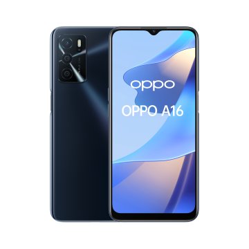 OPPO A16 Smartphone, AI Triple Camera 13+2+2 MP, 6.52” 60HZ Display, 5000mAh, SuperVOOC + Power Saving, RAM 4GB + ROM 64GB expandable, ColorOS11.1, IPX4, [Versione Italiana], Crystal Nero