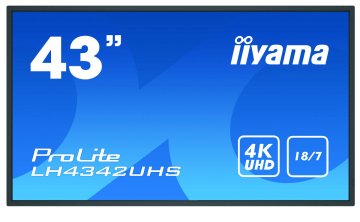 iiyama LH4342UHS-B3 visualizzatore di messaggi Pannello piatto per segnaletica digitale 108 cm (42.5") IPS 500 cd/m² 4K Ultra HD Nero Processore integrato Android 8.0 18/7