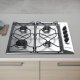 Indesit PAA 642 IX/I WE Nero, Acciaio inox Da incasso 58 cm Gas 4 Fornello(i) 3