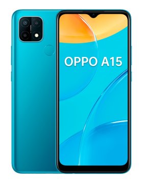 OPPO A15 Smartphone, 179g, Display 6.52" HD+ LCD, 3 Fotocamere 13MP, RAM 3GB + ROM 32GB Espandibile, Batteria 4230mAh, Ricarica Rapida, Dual Sim, [Versione Italiana], Mistery Blue