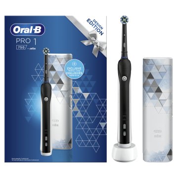 Oral-B PRO 1-750 Spazzolino Elettrico Ricaricabile Di Braun, 1 Testina, 1 Custodia Da Viaggio In Regalo