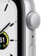 Apple Watch SE GPS, 44mm in alluminio argento con cinturino Sport Bianco 3