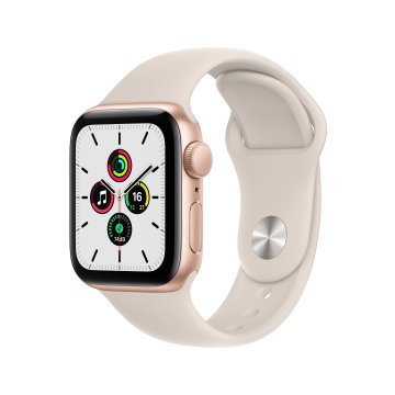 Apple Watch SE GPS, 40mm Cassa in Alluminio color Oro con Cinturino Sport Galassia