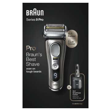 Braun Series 9 Pro 9465cc Rasoio Elettrico Barba, Testina Con Rifinitore ProLift 4+1, Stazione SmartCare 5 In 1, Batteria Da 60 Minuti, Wet&Dry