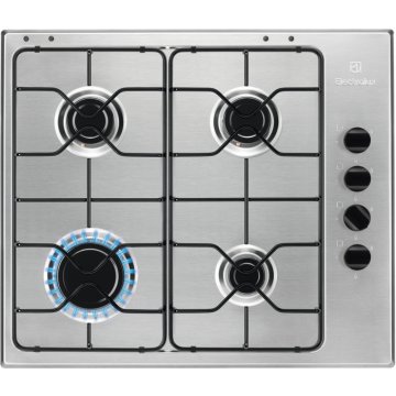 Electrolux EGS64041X Acciaio inox Da incasso 59 cm Gas 4 Fornello(i)