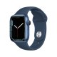 Apple Watch Series 7 GPS, 41mm Cassa in Alluminio Blu con Cinturino Sport Azzurro 2