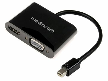 Mediacom MD-M200 cavo e adattatore video Mini DisplayPort HDMI + VGA (D-Sub) Nero