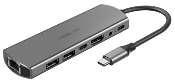 Mediacom MD-C314 replicatore di porte e docking station per laptop USB 3.2 Gen 1 (3.1 Gen 1) Type-C Alluminio