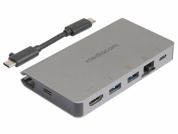 Mediacom MD-C315 replicatore di porte e docking station per laptop Cablato USB 3.2 Gen 1 (3.1 Gen 1) Type-C Alluminio