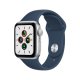 Apple Watch SE GPS, 40mm Cassa in Alluminio color Argento con Cinturino Sport Azzurro 2