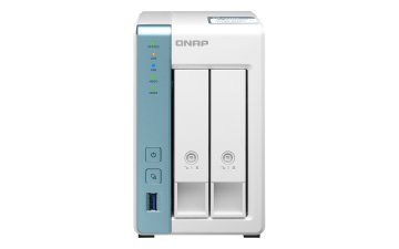 QNAP TS-233 server NAS e di archiviazione Mini Tower Collegamento ethernet LAN Bianco Cortex-A55