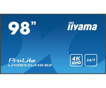 iiyama LH9852UHS-B2 visualizzatore di messaggi Pannello piatto per segnaletica digitale 2,48 m (97.5") LED 500 cd/m² 4K Ultra HD Nero Processore integrato Android 8.0 24/7