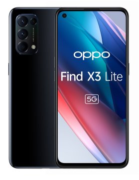 OPPO Find X3 Lite Smartphone 5G, Qualcomm 765G, Display 6.43'' FHD+AMOLED, 4 Fotocamere 64MP, RAM 8GB ESPANDIBILE FINO A 13GB+ROM 128GB, 4400mAh, Dual Sim, [Versione Italiana], Colore Starry Nero