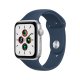 Apple Watch SE GPS, 44mm Cassa in Alluminio color Argento con Cinturino Sport Azzurro 2