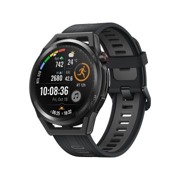 Huawei WATCH GT Runner-B19S,Nero Durable Polymer Fiber Case,Nero Soft Silicone Strap