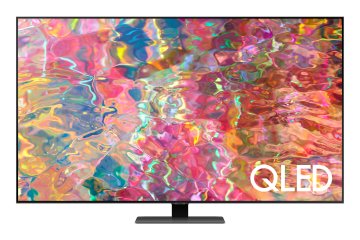 Samsung Series 8 TV QLED 4K 55” QE55Q80B Smart TV Wi-Fi Carbon Argento 2022, Processore Quantum 4K, Quantum HDR, Contrasti profondi, Suono 3D
