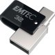 Emtec T260C unità flash USB 32 GB USB Type-A / USB Type-C 3.2 Gen 1 (3.1 Gen 1) Nero, Stainless steel 2