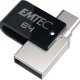 Emtec T260C unità flash USB 64 GB USB Type-A / USB Type-C 3.2 Gen 1 (3.1 Gen 1) Nero, Stainless steel 2