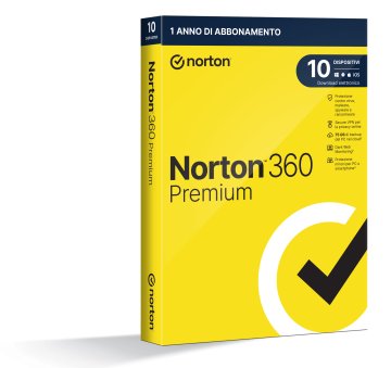 Norton 360 Premium 2024 | Antivirus per 10 dispositivi | Licenza di 1 anno | Secure VPN e Password Manager | PC, Mac, tablet e smartphone