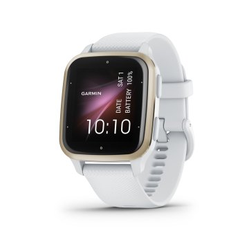 Garmin Venu Sq 2, Smartwatch, Display 1,4" AMOLED, GPS, Cardio, SpO2, 25+ App Sport & Fitness, Workout, Coach, Pay, Autonomia fino a 11 giorni (Cream Oro & Bianco)