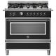 Bertazzoni HER96L1ENET cucina Elettrico Gas Nero, Acciaio inox A 2