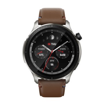 Amazfit GTR 4 Vintage Brown Leather 3,63 cm (1.43") AMOLED 46 mm Digitale 466 x 466 Pixel Touch screen Marrone GPS (satellitare)
