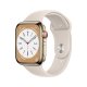 Apple Watch Series 8 GPS + Cellular 45mm Cassa in Acciaio Inossidabile color Oro con Cinturino Sport Band Galassia - Regular 2