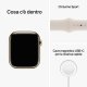 Apple Watch Series 8 GPS + Cellular 45mm Cassa in Acciaio Inossidabile color Oro con Cinturino Sport Band Galassia - Regular 10