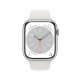 Apple Watch Series 8 GPS 45mm Cassa in Alluminio color Argento con Cinturino Sport Band Bianco - Regular 3
