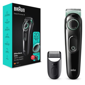 Braun BeardTrimmer Regolabarba 3 BT3323, Regolabarba Uomo, Tagliacapelli, Per Viso, Capelli