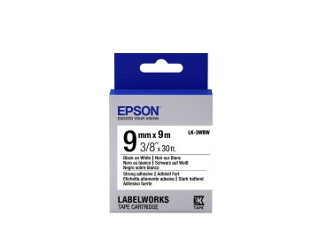 Epson Nastro fondo Bianco per testo Nero, altamente adesivo 9/9 LK-3WBW