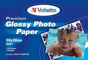 Verbatim Premium Glossy Photo Paper 10x15cm, 24pk carta fotografica