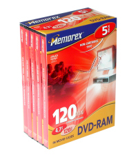 Memorex DVD-RAM 4.7GB in Movie Case 5 Pack 4,7 GB